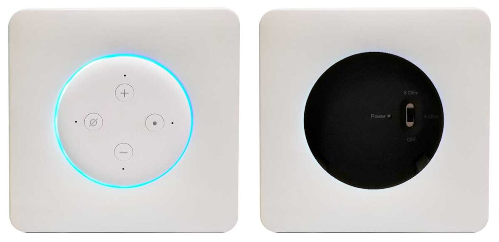 VAIL Amp 3 front plate with and without Echo Dot third generation
